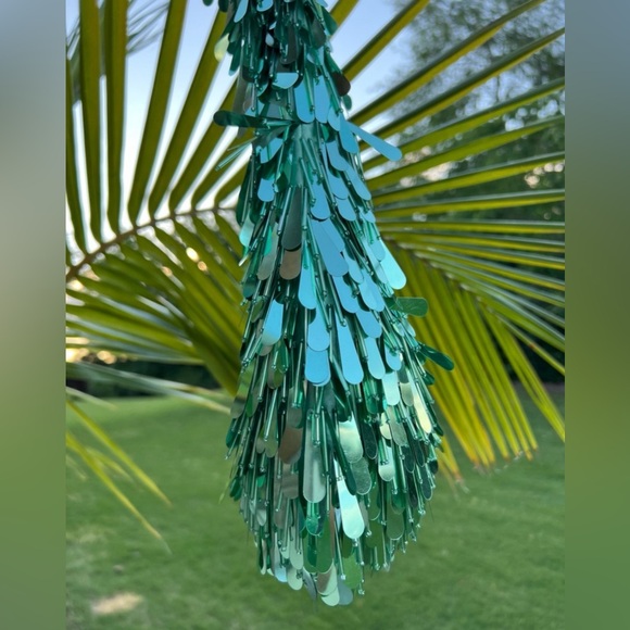 COPY - Teal Sequin and Beaded Bag, Cha-Cha Hobo Shoulder Bag, Handsewn NWT - Picture 3 of 7